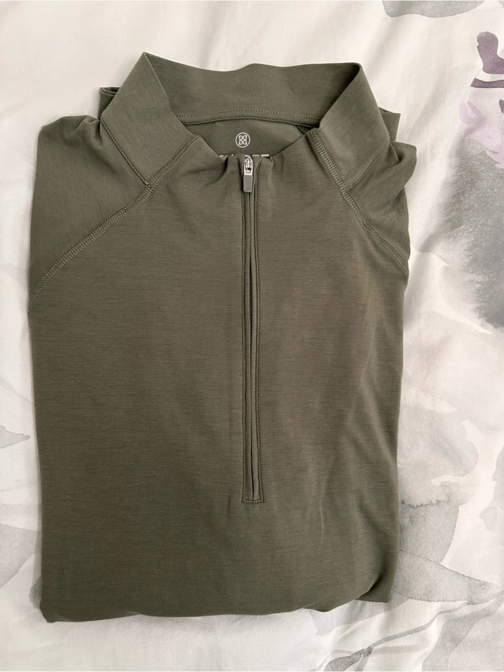 G/FORE Menโs Quarter Zip Pullover XL Olive Green Golf Mid Layer Luxe Performance